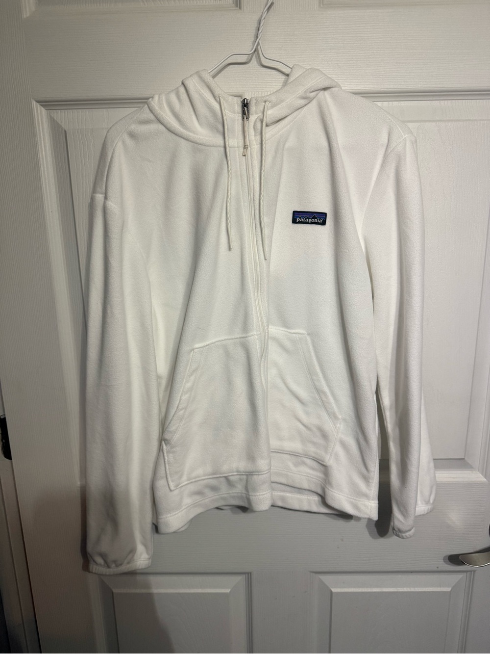 NWT Patagonia Women's White Full-Zip Fleece Hoodie Size Medium